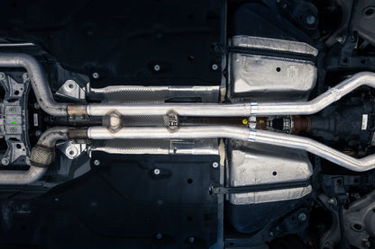 MBRP 2.5-Inch H-Pipe Exhaust | Race Profile | T409 Stainless Steel | Armor Plus Series | Ford Mustang GT | S7283409