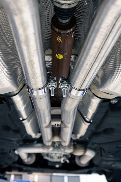 MBRP 2.5-Inch H-Pipe Exhaust | Race Profile | T409 Stainless Steel | Armor Plus Series | Ford Mustang GT | S7283409