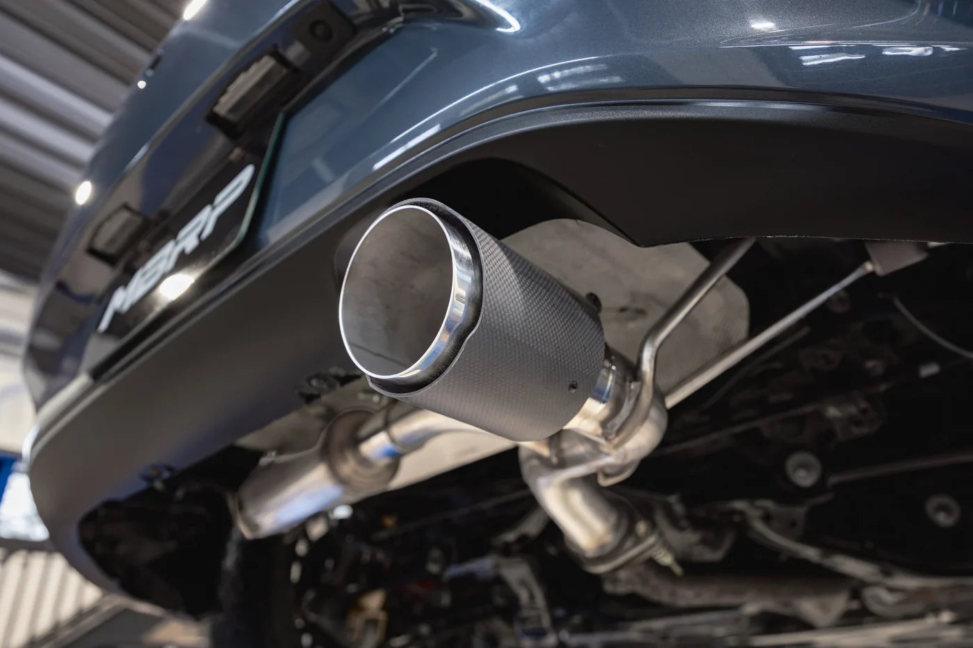 S44523CFMBRP 2.5-Inch Axle-Back Exhaust | Race Profile | Single Rear Exit | T304 Stainless Steel with Carbon Fiber Tip | Mazda MX-5 Miata 2.0L | S44523CF