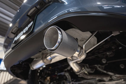 S44523CFMBRP 2.5-Inch Axle-Back Exhaust | Race Profile | Single Rear Exit | T304 Stainless Steel with Carbon Fiber Tip | Mazda MX-5 Miata 2.0L | S44523CF