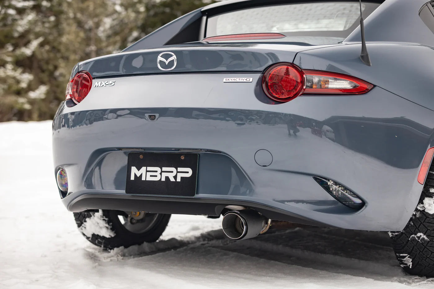 S44523CFMBRP 2.5-Inch Axle-Back Exhaust | Race Profile | Single Rear Exit | T304 Stainless Steel with Carbon Fiber Tip | Mazda MX-5 Miata 2.0L | S44523CF