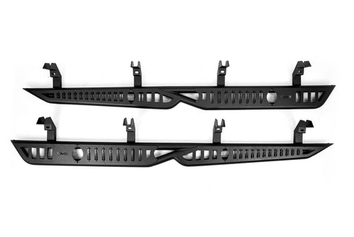 DV8 Offroad 19-24 GMC Sierra 1500 Crew Cab OE Plus Side Steps - Black Steel