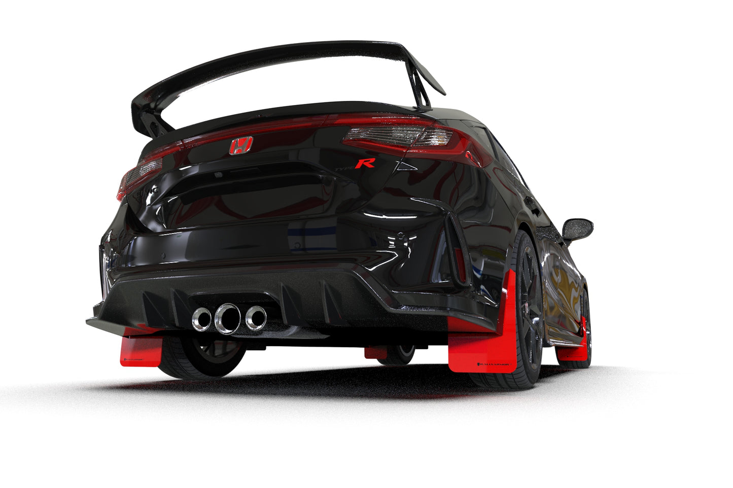 2023 Honda Civic Type R FL5 with Rally Armor UR Mud Flaps – Red with Black Logo – MF97-UR-RD-BLK