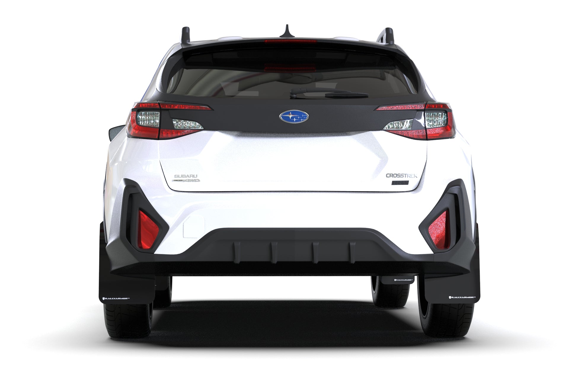 2024 Subaru Crosstrek with Rally Armor UR Mud Flaps – White Logo – MF106-UR-BLK-WH