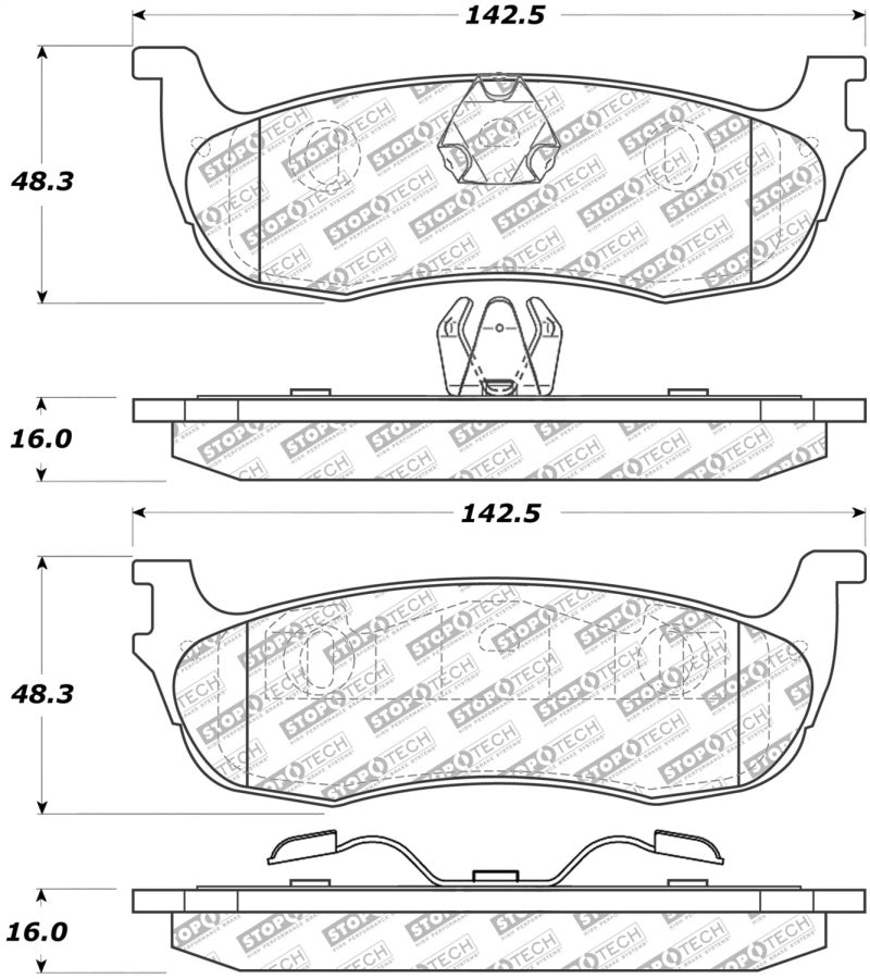 StopTech Street Disc Rear Brake Pads - 305.07110