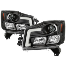 Load image into Gallery viewer, Spyder 04-15 Nissan Titan / 04-07 Nissan Armada V2 Projector Headlights - Black PRO-YD-NTI04-DRL-BK