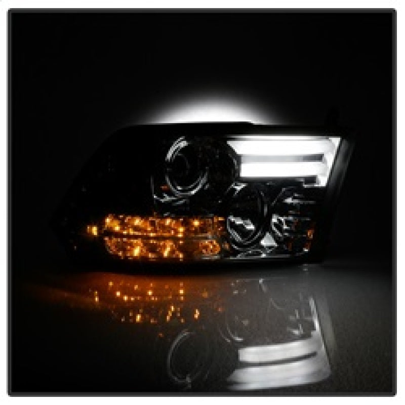 Spyder Dodge Ram 09-12 Projector Headlights Light Bar DRL Smoke PRO-YD-DR09-LBDRL-SM SPYDER
