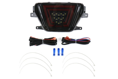 OLM V1 F1 Style Rear Brake / Fog / Reverse Light - Smoke Lens / Gloss Black Base / Red Bar) - 2020-2024 Toyota GR Supra