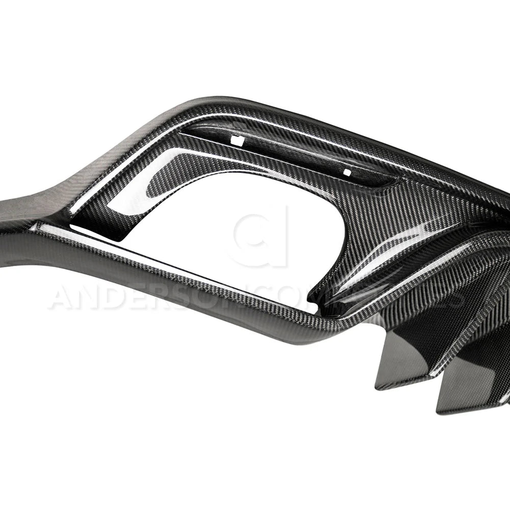 Anderson Composites 2015 - 2017 Mustang Carbon Fiber Rear Diffuser For Quad Tip Exhaust - AC-RL15FDMU-ARQ