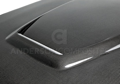 Anderson Composites 2015 - 2017 Mustang Double-sided Carbon Fiber GT350 Style Hood - AC-HD15FDMU-GR-DS