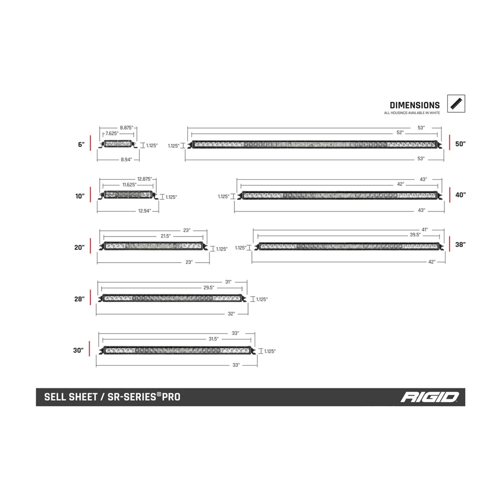 Rigid Industries SAE 6 Inch Fog Light Pair SR-Series Pro - 906703 Rigid Industries