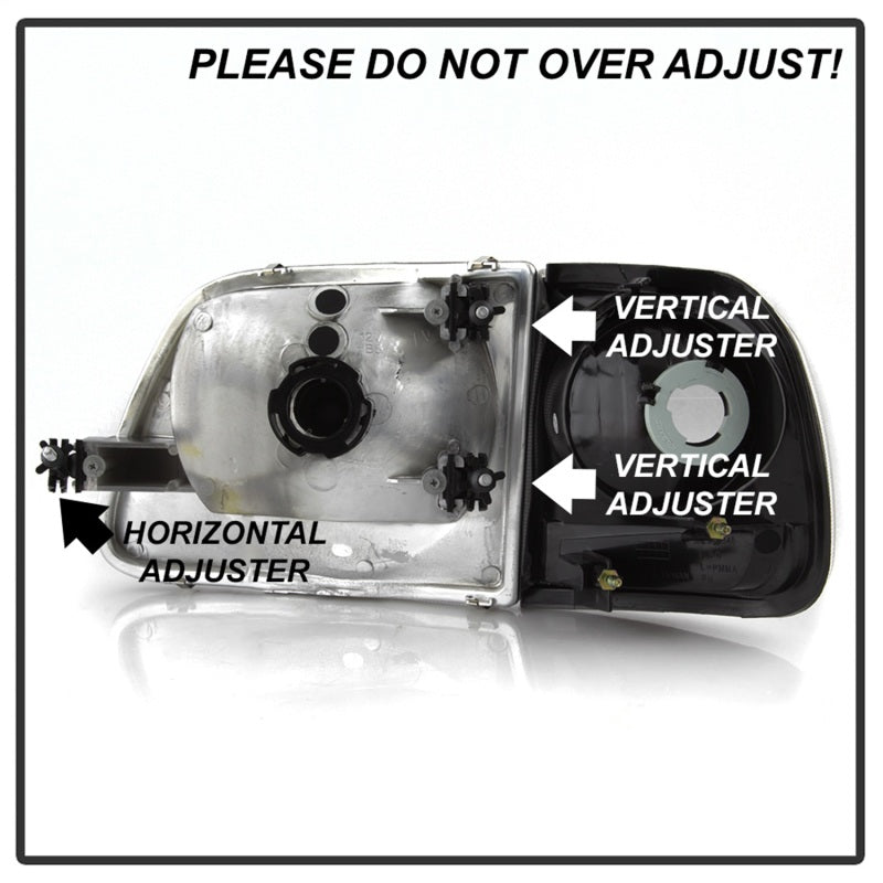 xTune 97-03 Ford F-150 4pc OEM Style Headlights w/Corner - Black (HD-JH-FF15097-L-SET-BK) SPYDER