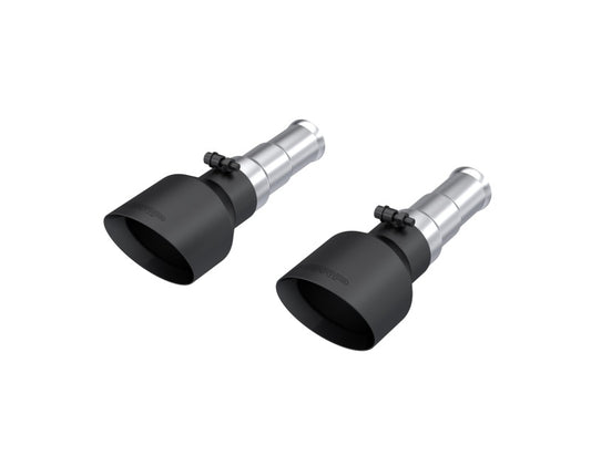 MBRP 19-24 Ram 1500 5.7L Hemi 3in Inlet 5in OD Dual Wall Angle Cut T304 BLK Catback Exhaust - Pairs MBRP