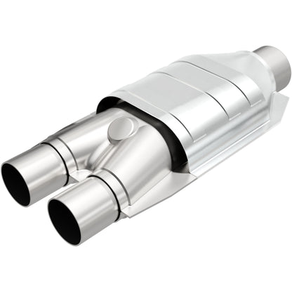 MagnaFlow Conv Univ 2inch Inlet/2.5inch Outlet Dual/Single Oval Shape Magnaflow