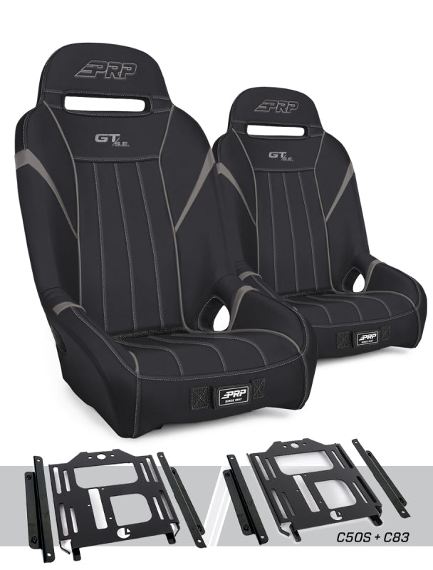 PRP Polaris RZR 570 GT/S.E. Suspension Seats Kit (Pair) - Black & Gray A5701-PORXP-C50S-203