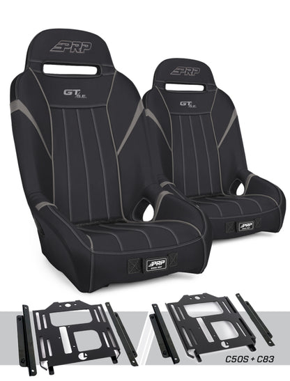 PRP Polaris RZR 570 GT/S.E. Suspension Seats Kit (Pair) - Black & Gray A5701-PORXP-C50S-203