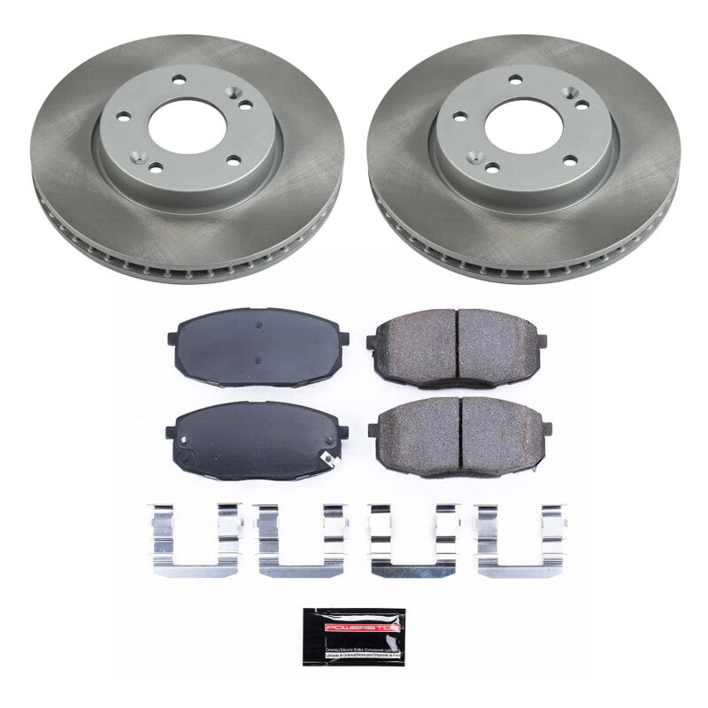 Power Stop 10-13 Kia Forte Koup Front Semi-Coated Rotor Kit PowerStop