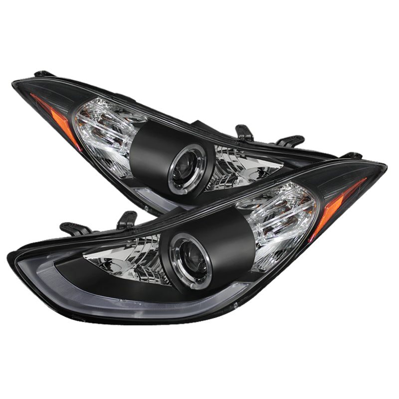 Spyder Hyundai Elantra 11-13 Projector Headlights LED Halo DRL Blk PRO-YD-HYELAN11-DRL-BK SPYDER