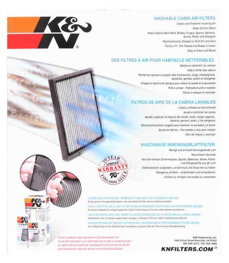 K&N 13-16 Audi SQ5 3.0L V6 Cabin Air Filter K&N Engineering