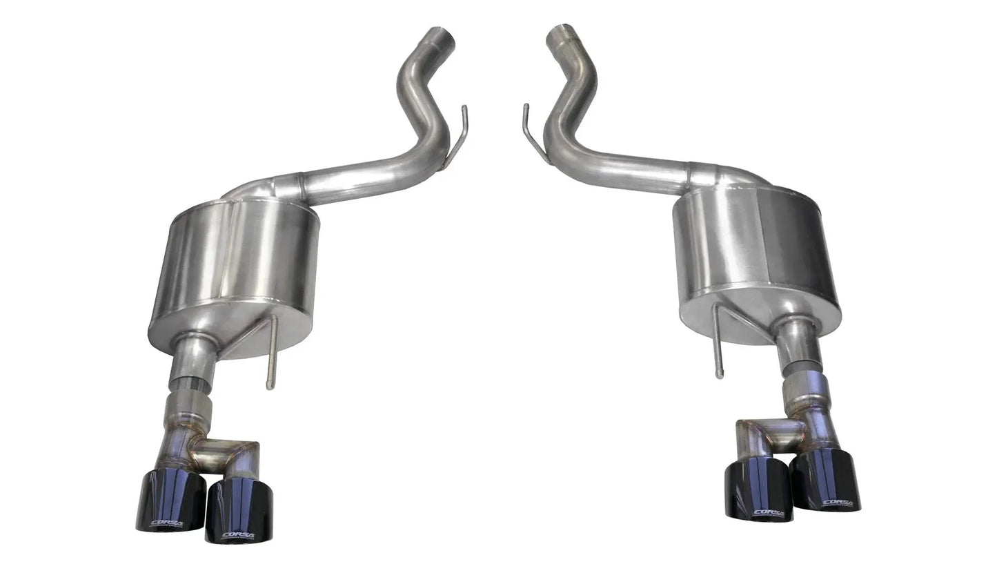 Corsa 18-19 Ford Mustang 5.0L V8 3in Sport Axle-Back Dual Rear Exit w/ 4in Black PVD Pro-Series Tips CORSA Performance