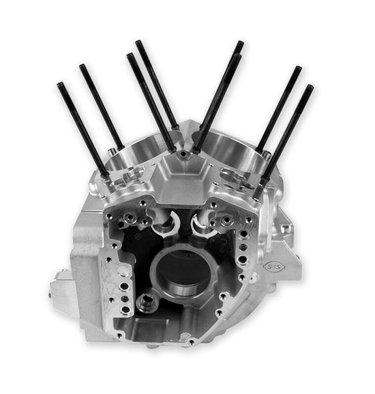 S&S Cycle 99-06 Twin Cam 88 A Engines 4-1/8in Bore S&S Stud Pattern Crankcase - Wrinkle Black - 31-0178A