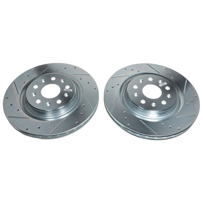 Power Stop 20-21 Chevrolet Corvette Rear Evolution Drilled & Slotted Rotor - Pair PowerStop