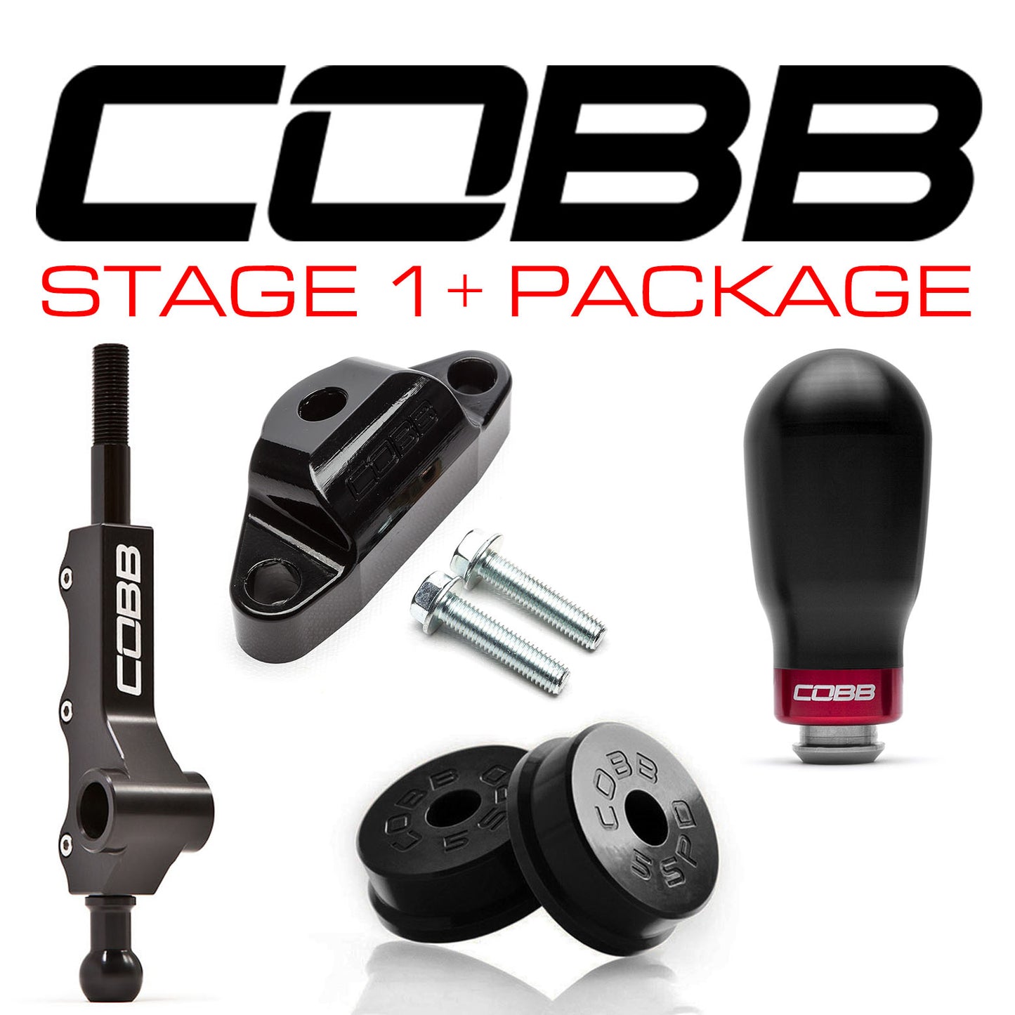 COBB 02-07 Subaru WRX 5MT w/Factory Short Shift Stg 1+ Drivetrain Pkg (Tall Weighted Knob) - Blk 211X01P-TW