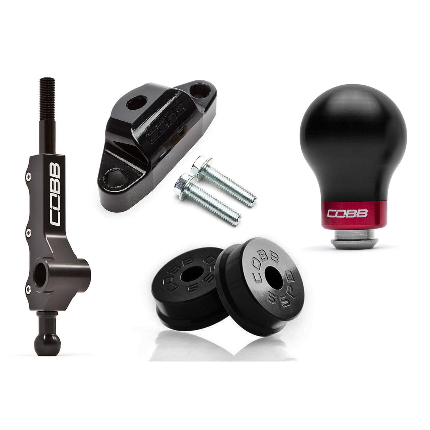 COBB 02-07 Subaru WRX 5MT Stg 1+ Drivetrain Pkg w/Tall Shifter (Weighted Knob) - Black 212X11P-WK-BK