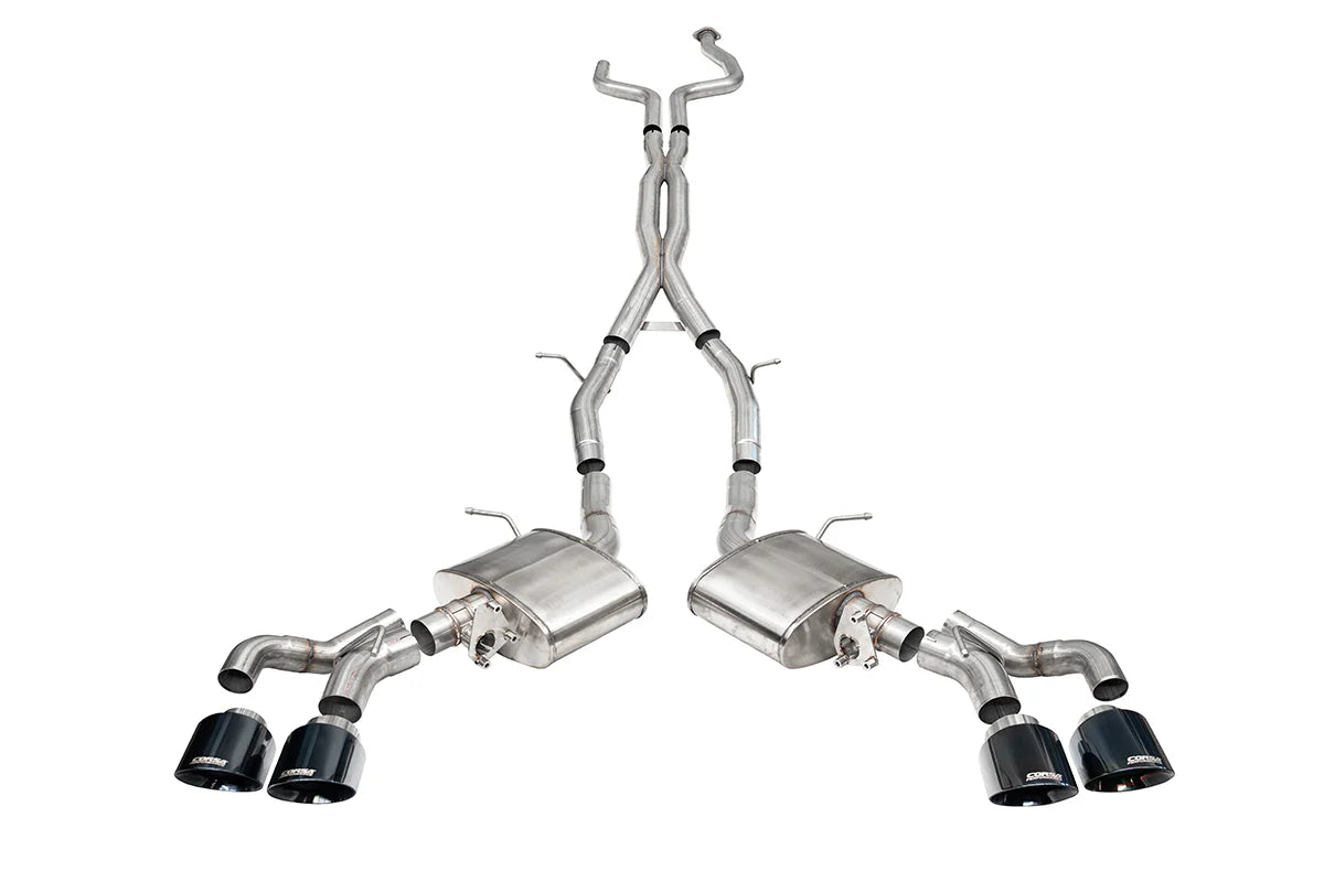 Corsa 22-24 Cadillac CT5-V Blackwing 3in. Cat-Back w/ Act. Exh. Dbl. X-Pipe Twin 4.5in. Tips - Black 21320BLK