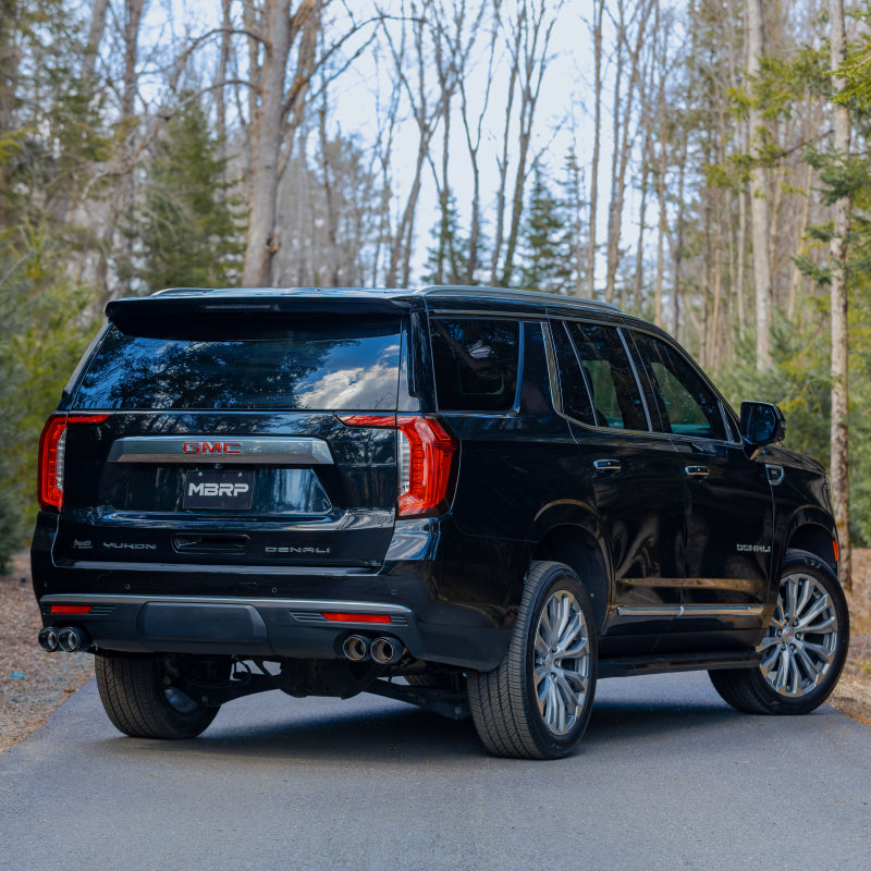MBRP 2021+ Chevy Tahoe / GMC Yukon T304 SS 3in Cat-Back Dual Split Exhaust w/ Quad Carbon Fiber Tips MBRP
