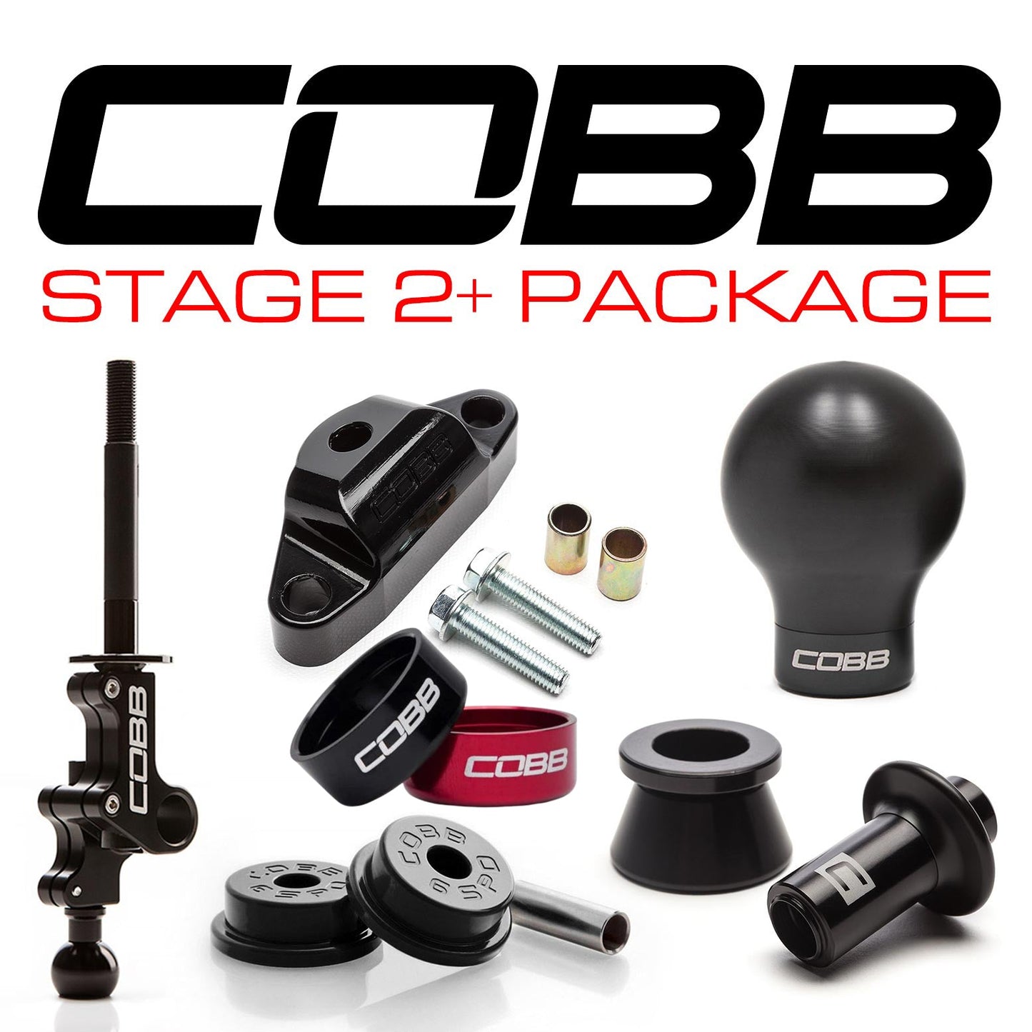 COBB Subaru STI 6MT Stage 2+ Drivetrain Package w/Weighted Black Knob + Stealth Black Lockout 215X02P-WK-BK-BKBK