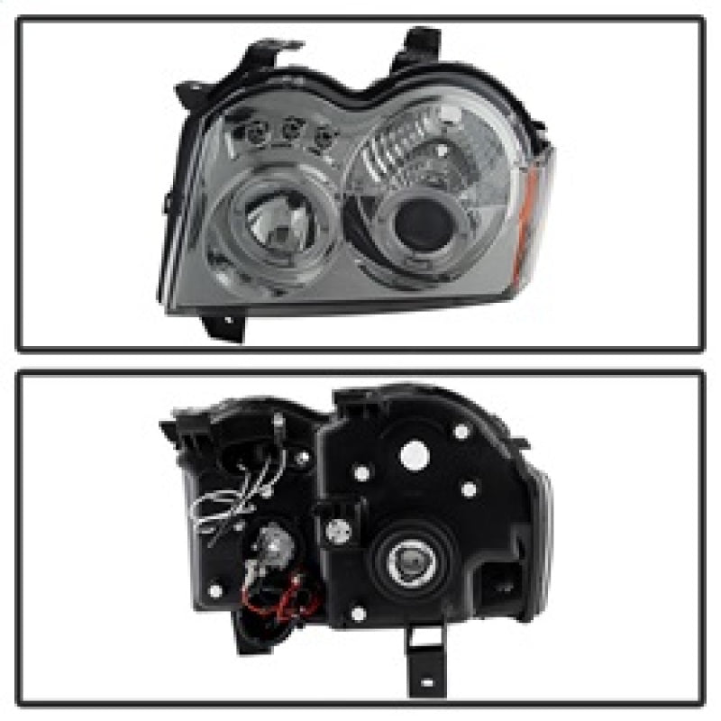 Spyder Jeep Grand Cherokee 05-07 Projector Headlights LED Halo LED Smke PRO-YD-JGC05-HL-SMC SPYDER