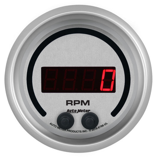 Autometer 85.7mm Silver 0-16K RPM Tachometer Ultra-Lite Elite Digital Gauge 6798-UL