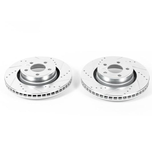 Power Stop 15-19 Ford Mustang Front Evolution Drilled & Slotted Rotors - Pair PowerStop