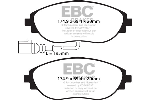 YellowStuff Front Brake Pads - DP42127R EBC