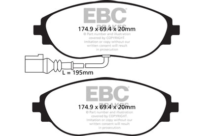 YellowStuff Front Brake Pads - DP42127R EBC