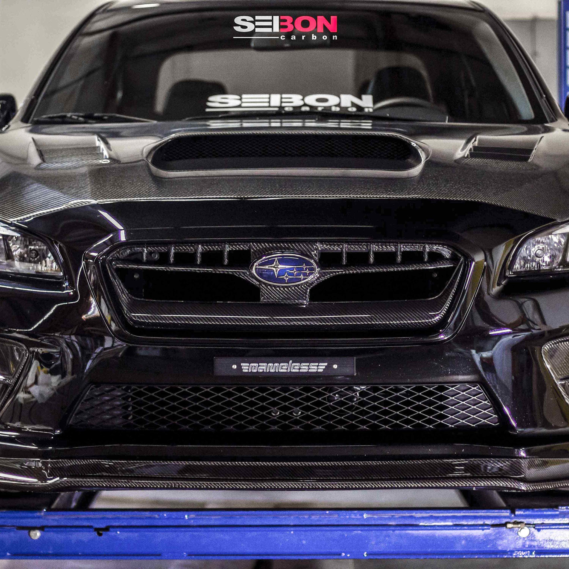 Seibon OEM-Style Carbon Fiber Front Grille For 2015-2017 Subaru WRX/STi - FG15SBIMP Seibon