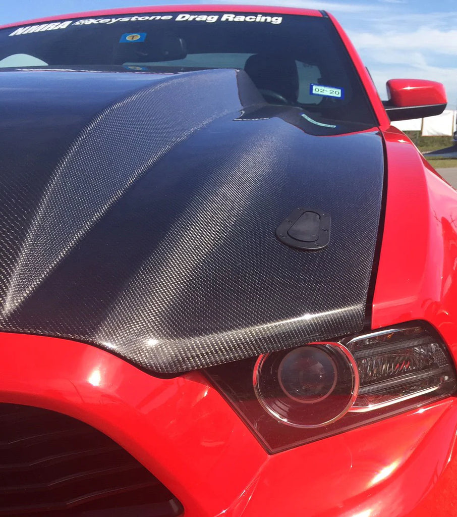 Anderson Composites Type-cj Carbon Fiber Cowl Hood For 2013-2014 Ford Mustang - AC-HD13FDMU-CJ