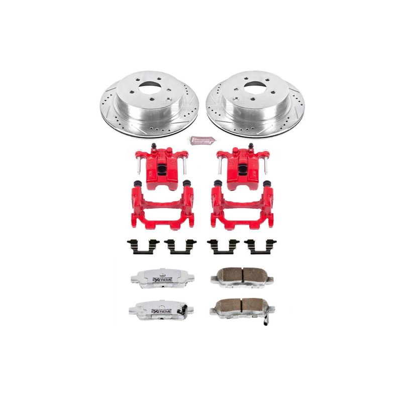 Power Stop 12-13 Infiniti M35h Rear Z26 Street Warrior Brake Kit w/Calipers PowerStop