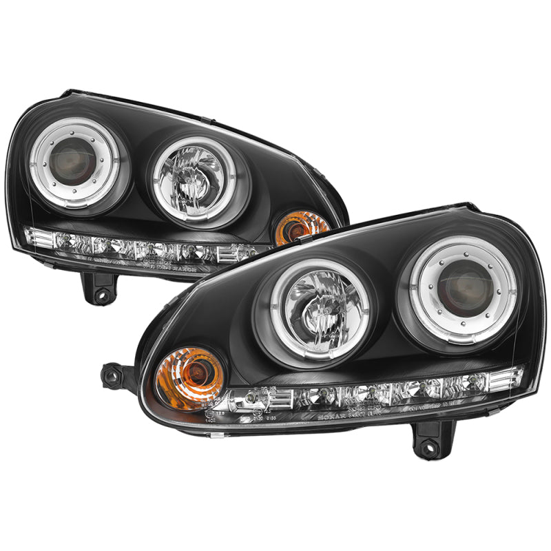 Spyder Volkswagen GTI 06-09/Jetta 06-09 Halogen Model Only - LED Halo DRL Black PRO-YD-VG06-HL-BK SPYDER