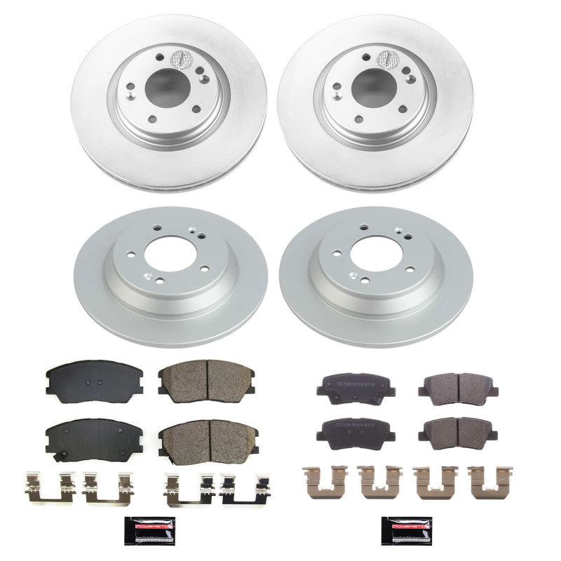 Power Stop 20-21 Kia Soul Front & Rear Z17 Coated Brake Kit PowerStop