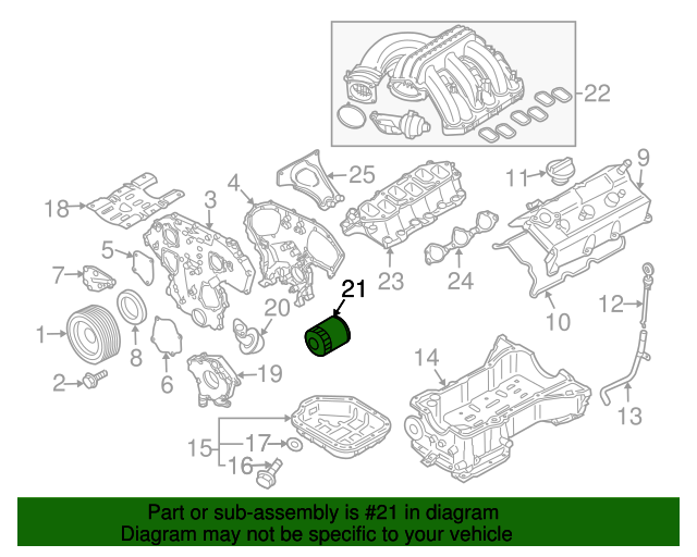 OEM Nissan Oil Filter - 15208-9E01A