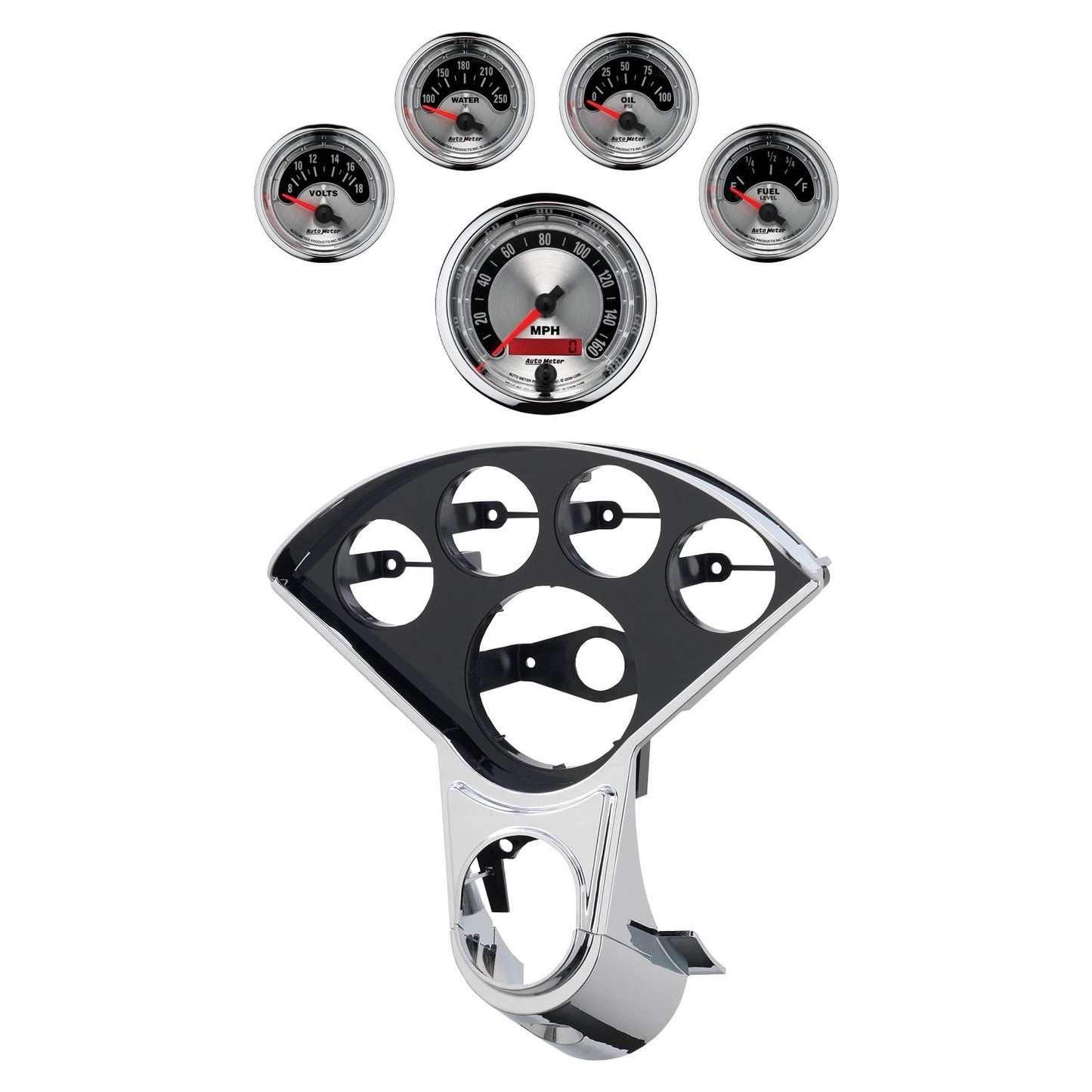 Autometer American Muscle Direct Fit Dash Kit 55-59 Chevy Truck (1 x 3-3/8in. / 4 x 2-1/16in.) 2208-01