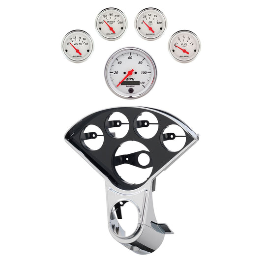 Autometer Arctic White Direct Fit Dash Kit 55-59 Chevy Truck (1 x 3-3/8in. / 4 x 2-1/16in.) 2208-03