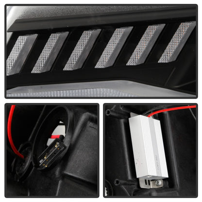 Spyder Chevy Camaro 16-18 (Do Not Fit Halogen) Projector Headlights Black PRO-YD-CCAM16HIDSI-SEQ-BK SPYDER