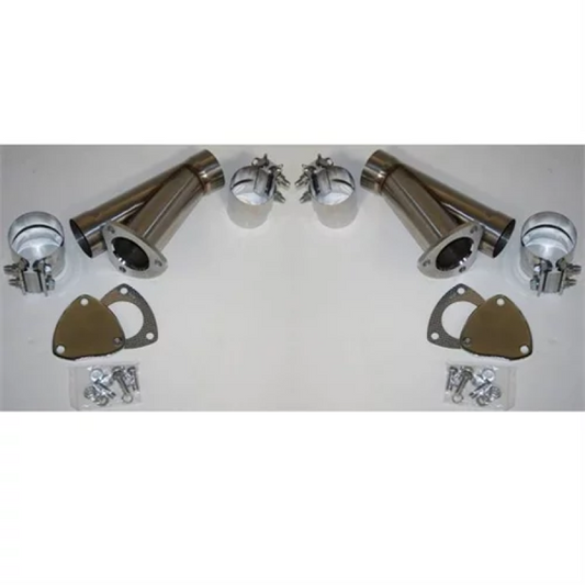 Granatelli 2.5in Stainless Steel Manual Dual Exhaust Cutout Kit w/Slip Fit Band Clamp Granatelli Motor Sports
