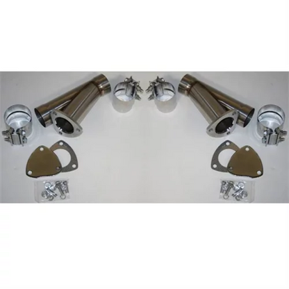 Granatelli 4.0in Stainless Steel Manual Dual Exhaust Cutout Kit w/Slip Fit & Band Clamps Granatelli Motor Sports