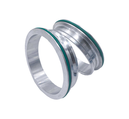Granatelli Dual Seal Clamp 4.0" (102mm) Weld-on Ferrule Set - Aluminum - Part 318540F