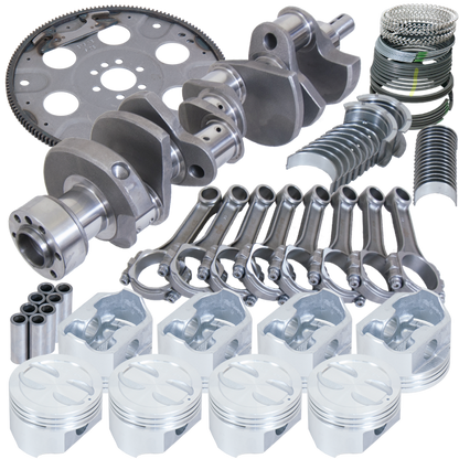 Eagle Chevy 350 1Pc 3.480in Crank 5.700in I-Beam Rods 4.060in Pistons 153 Tooth FP Balanced Assembly