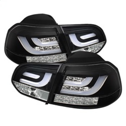 Spyder Volkswagen Golf/GTI 10-13 G2 Type With Light Bar LED Tail Lights Black ALT-YD-VG10-LED-G2-BK SPYDER